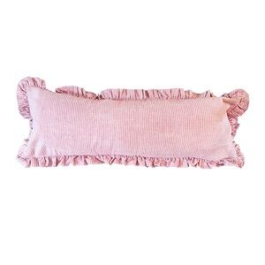 Adorable pink pinstripe pillow case Striped Ruffle Pillow